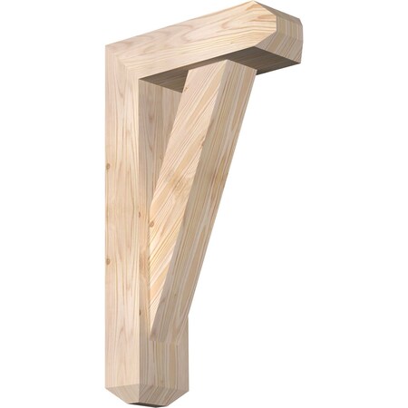 Ekena Millwork Traditional Craftsman Smooth Bracket w/ Offset Brace, Douglas Fir, 5 1/2"W x 16"D x 28"H BKT0604X16X28TRA04SDF